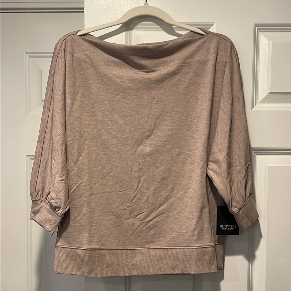 Brown Boatneck Top